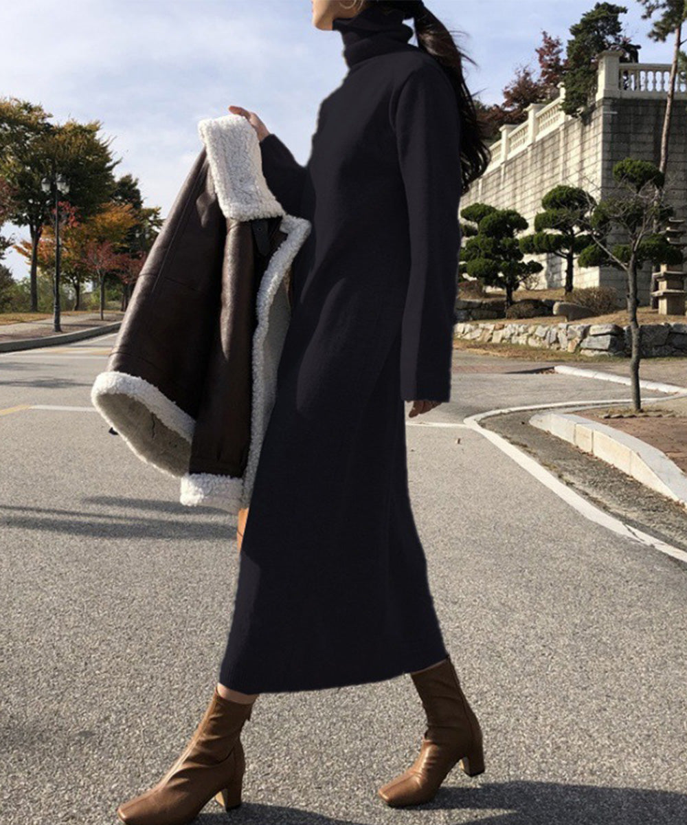 アパルトモン　タートルネック Knit ワンピース タートルネックセンター切り替えニットワンピース（ワンピース