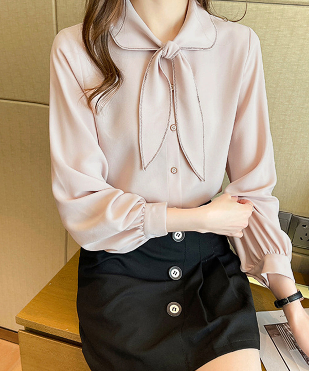 Miss Chloe ミスクロエ ボウタイブラウス 秋冬ブラウス Chloe - クロエ デニムブラウス ボウタイブラウス 梨花着用の通販 by _