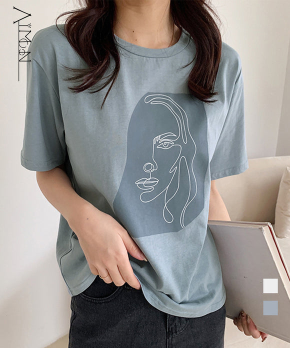 プリントTシャツ レディース 韓国 半袖